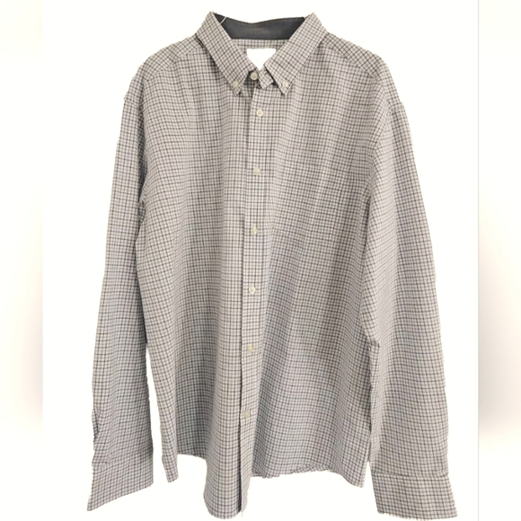 Mason James Stretch Long Sleeve Shirt Mens Button Down White Check Plaid Sz XL - Picture 2 of 4